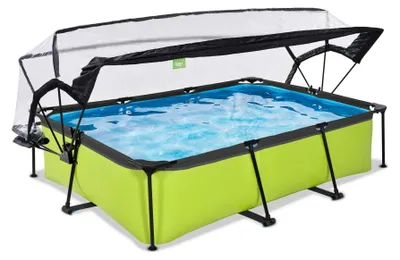 Obrázok produktu pre EXIT Lime rámový bazén 300 x 200 x 65 cm, nadzemný bazén, s filtračným čerpadlom a krytom, obdĺžnikový, zelený