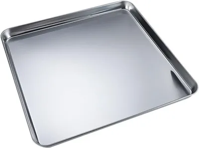 Productafbeelding van Roestvrijstalen bakplaat - Ovenplaat bakvorm - Bakken en roosteren - Gelijkmatige warmteverdeling - 40 x 40 x 25 cm - Zilverkleurig