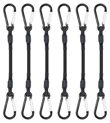 Obrázek produktu pro Sada 6 bungee šňůr s karabinami, délka 30 cm