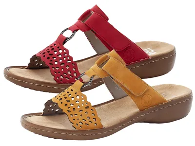 Produktbild von Rieker Damen Pantoletten Clogs T-Steg 608A7, Größe:39 EU, Farbe:Rot