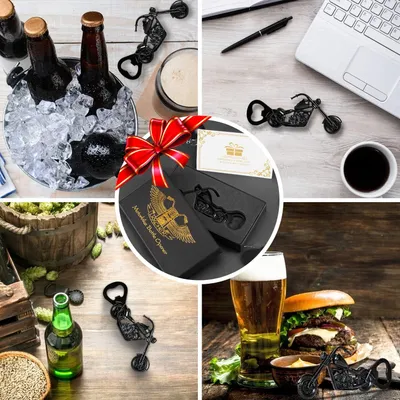 Produktbild von Chopper Motorflaschenöffner für Männer - Biergeschenke - Gadget - Geschenke - Motorradgeschenke - Papa - Valentinstagsgeschenk mit Geschenkbox