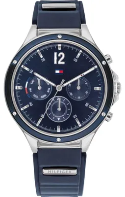Immagine prodotto di Tommy Hilfiger, orologio multifunzione, colore blu, cinturino in silicone, modello 1782281