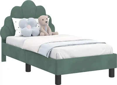 Obrázek produktu pro vidaXL Dětský rám postele s čelem mořsky zelený 70 x 140 cm sametový