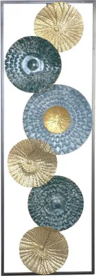 Produktbild von Wanddekoration "Kreise" in Gold- Türkisfarben