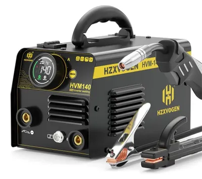 Produktbild von MIG Schweißgerät - HVM140 - Gasloses Fülldrahtschweißen - IGBT-Inverter - Digitalanzeige - Automatischer Drahtvorschub - Tragbar 3,5 kg, 29x16x15 cm - EU-Stecker