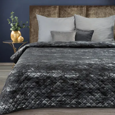 Produktbild von Tagesdecke BLINK 3 dunkel 220x240 cm schwarz silber