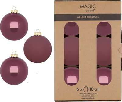 Produktbild von Weihnachtskugeln Glas 10cm 6 Stück - Dusty Rose