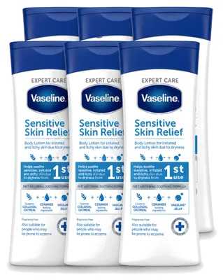 Zdjęcie produktu dla 6 x Balsam do ciała Vaseline Expert Care dla skóry wrażliwej - 400 ml - Opakowanie ekonomiczne - 6 sztuk