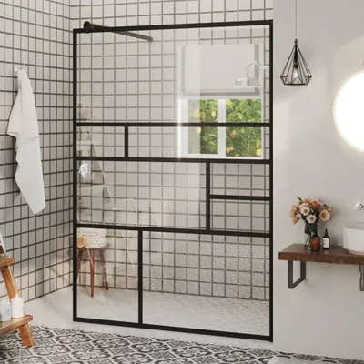 Produktbild von The Living Store Duschwand für Begehbare Dusche mit Klarem ESG Glas 115x195 cm
