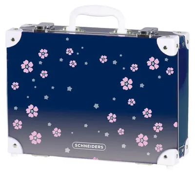 Produktbild von Schneiders Handarbeitskoffer Schulranzen-Zubehör Case Blue Bloom dunkelblau