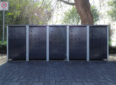 Produktbild von 5 Mülltonnenboxen Modell No.3 Anthrazitgrau für 240 Liter Mülltonnen