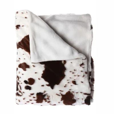 Produktbild von Atmosphera Plaid - Kuhdruck - Polyester - 130 x 160 cm