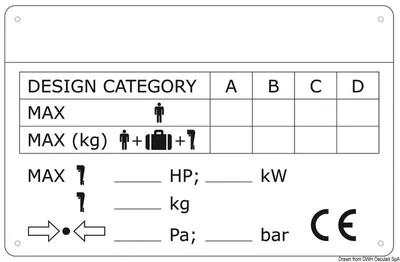 Image de Plaque CE d'identification du bateau pour hors-bord, 1 pièce