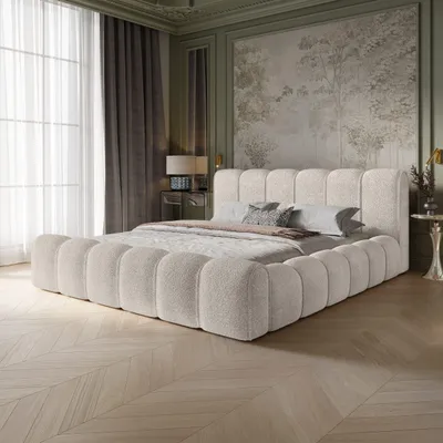 Produktbild von YOURHOUSE24 Polsterbett Designer Adell Bouclé (Farbe: Quelle 03, Größe: 200x200 cm)