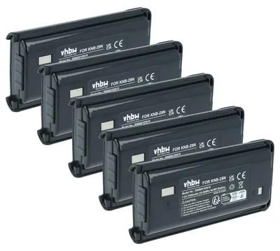 Produktbild von vhbw 5x Akku kompatibel mit Kenwood TK3406, TK3402, TK4402, TK4312, TK4302, TK4300, TK4212, TK4202 Funkgerät, Walkie Talkie (2300 mAh, 7,2 V, NiMH)