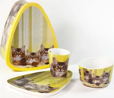 Produktbild von 3 teiliges Color Design Frühstücksset Katzenbabys Katze by Mario Moreno
