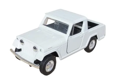 Produktbild von Jeep Jeepster Commando 1967 Modellauto aus Metall mit Rückzug Modell Auto Spielzeugauto 50 (Weiss)