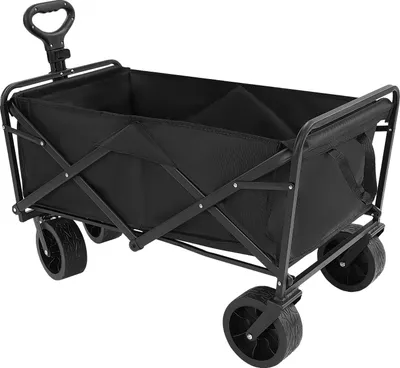 Image de Chariot pliable, capacité de charge 115 kg, conception à 4 roues, noir