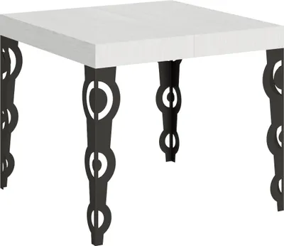 Produktbild von Ausziehbarer Tisch 90x90/246 cm, Gestell Karamay, Esche weiß, Anthrazit