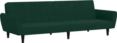 Produktbild von vidaXL Schlafsofa 2-Sitzer Dunkelgrün Samt