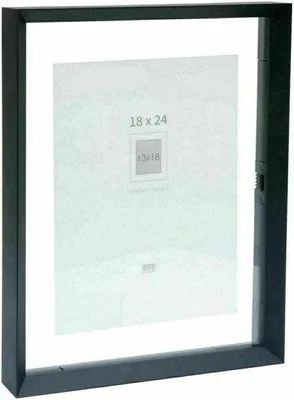 Immagine prodotto di Deknudt S028K2, cornice in vetro, colore nero, profilo in alluminio, dimensioni 13x18 e 18x24 cm