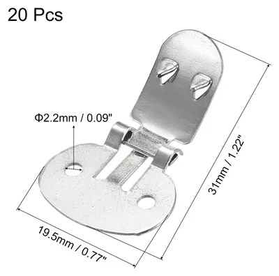 Produktbild von 20 Stk Blanko Schuhclips 31mm x 19,5mm Eisen fš¹r DIY Handwerk Dekoration Silber Farbton