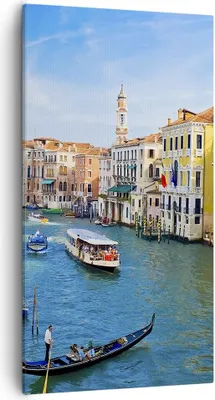 Produktbild von Bild auf Leinwand - Leinwandbild - Venedig Kanal Kreuzfahrt Gondel - 55x100cm - Wand Bild - Wanddeko - Leinwanddruck - Bilder - Kunstdruck - Leinwand bilder - Wandkunst - PA55x100-0428