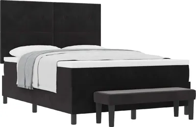 Produktbild von vidaXL Boxspringbett mit Kissen mit Kopfteil Schwarz 200 x 140 cm Samt