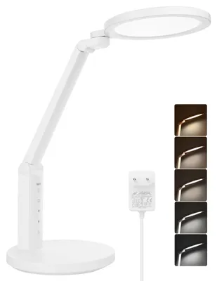LED-Bürolampe, dimmbar, 88 LEDs, 6 Farben, 5 Helligkeitsstufen, Timer, Weiß