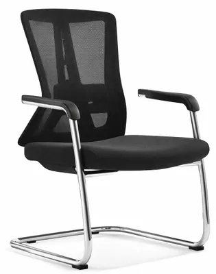 Productafbeelding van Ergonomische conferentiestoel met zwarte netstof bekleding en armleuningen