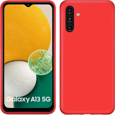 Produktbild von Galaxy A13 5G Hülle, Flüssig Silikon Weich Gummi Schutzhülle für Samsung Galaxy A13 5G Rot