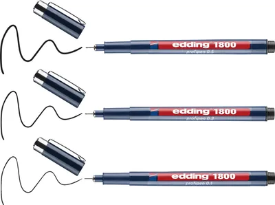 Produktbild von Edding E-1800, Schwarz, Edelstahl, Kartuschenfüllsystem, Schwarz, CE, 3 Stück(e)