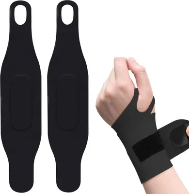 Produktbild von 1 Paar dünne Handgelenkstützen mit Daumenschlaufe, Kompression & Schutz vor Verstauchungen, ideal für Fitness, Basketball & Sport