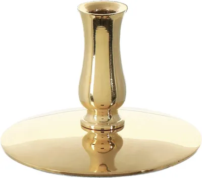 Produktbild von 1x Kerzenhalter, Messing, Goldfarben. Kerzenhalter für dünne Altar- oder Rituelkerzen. Bienenwachskerzen bis zu einem Durchmesser von 6,7 mm. Kerzenständer, Hochzeit, Modell 6731