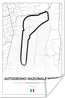 Produktbild von MuchoWow® Poster Rennsport - F1 - Rennstrecke - Italien - Autodromo Nazionale Monza - Weiß 120x180 cm - Kunstposter