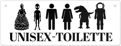 Produktbild von Unisex-Toilette Metallschild in weiß