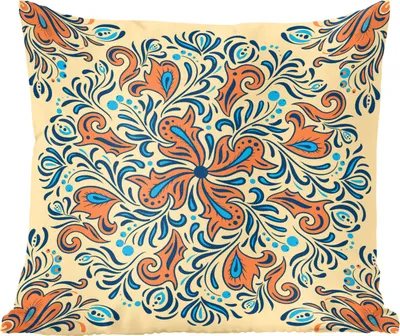 Produktbild von MuchoWow® Zierkissen Sofakissen Wohnzimmer Dekokissen 50x50 cm Blume - Blütenblätter - Orange - Muster - Komfort - Sofakissen