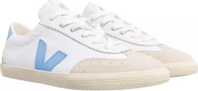 Produktbild von Veja 70s Inspired Volleyball Schuhe Damen Leinwand Wildleder Sneaker in Weiß Blau – 5 Großbritannien - 38 EU - 7 US / Weiß Blau