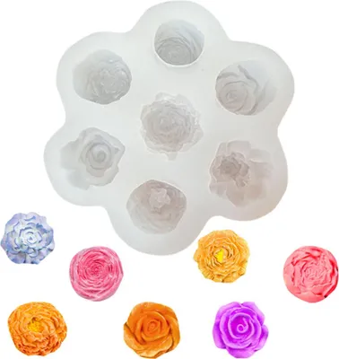 Produktbild von Blumen-Silikonform für Kuchen, Schokolade, Seife, 3D-Rose, handgefertigt, Kerze, Gipsform, lebensmittelecht, wiederverwendbar, Backwerkzeuge