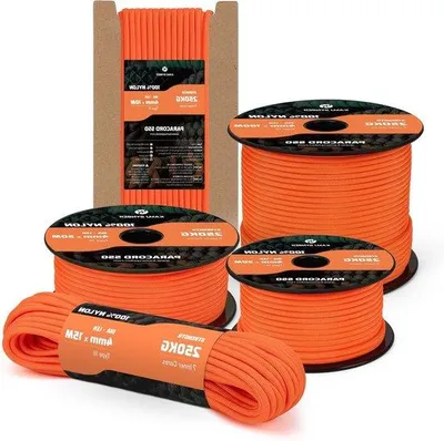 Image de Corde de survie en nylon paracorde, 7 brins, résistance de 250 kg, 15 mètres, 4 mm