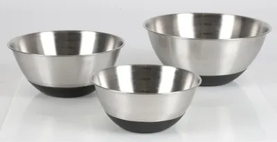 Produktbild von 6x 3t.Schüsselset schwarz Edelst. Schüsseln Schalen Geschirr Kochen Backen Küche