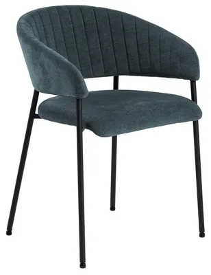 Productafbeelding van Set van 2 donkerblauwe eetkamerstoelen met armleuningen