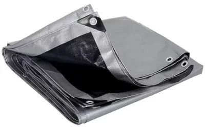 Imagen del producto de Lona de protección – Lona de polietileno impermeable – 3 x 5 metros – 280 g/m² – Resistente a los rayos UV – Ojales metálicos cada 50 cm – Color gris oscuro