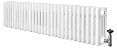 Immagine prodotto di Radiatore a elementi tubolari a 4 colonne con valvole termostatiche cromate – 300 mm x 1370 mm – Bianco