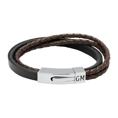 Produktbild von Armband Leder braun schwarz (Länge: 19cm)