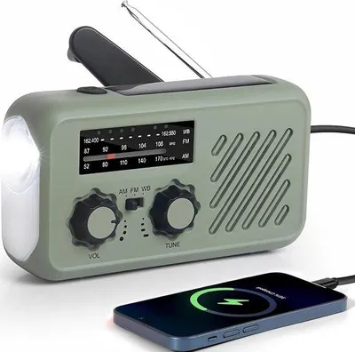Obrázok produktu pre Núdzové rádio – solárne – prenosné – vysielačka – núdzový vysielač – praktické – napájané solárnou energiou