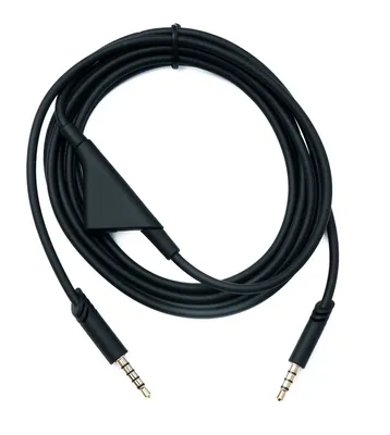 Obrázok produktu pre SYSTEM-S Audio jack kábel 2 m 3,5 mm TRRS konektor na TRS konektor Adaptér na ovládanie hlasitosti AUX čierny