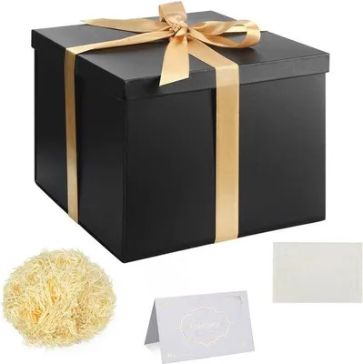 Produktbild von Famanu Geschenkbox Set 23x23x18cm mit Deckel, Band und Grußkarten