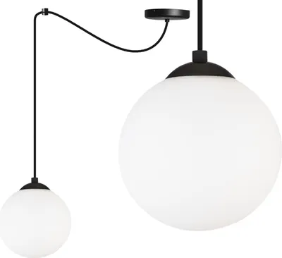 Obrázok produktu pre Zavesené svietidlo v tvare pavúka, guľa, čierna, 15 cm – moderné LED zavesené svietidlo v štýle loft