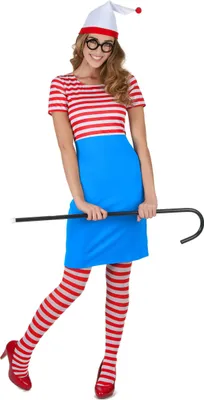 Immagine prodotto di Divertente costume da donna giramondo rosso-bianco-blu - L